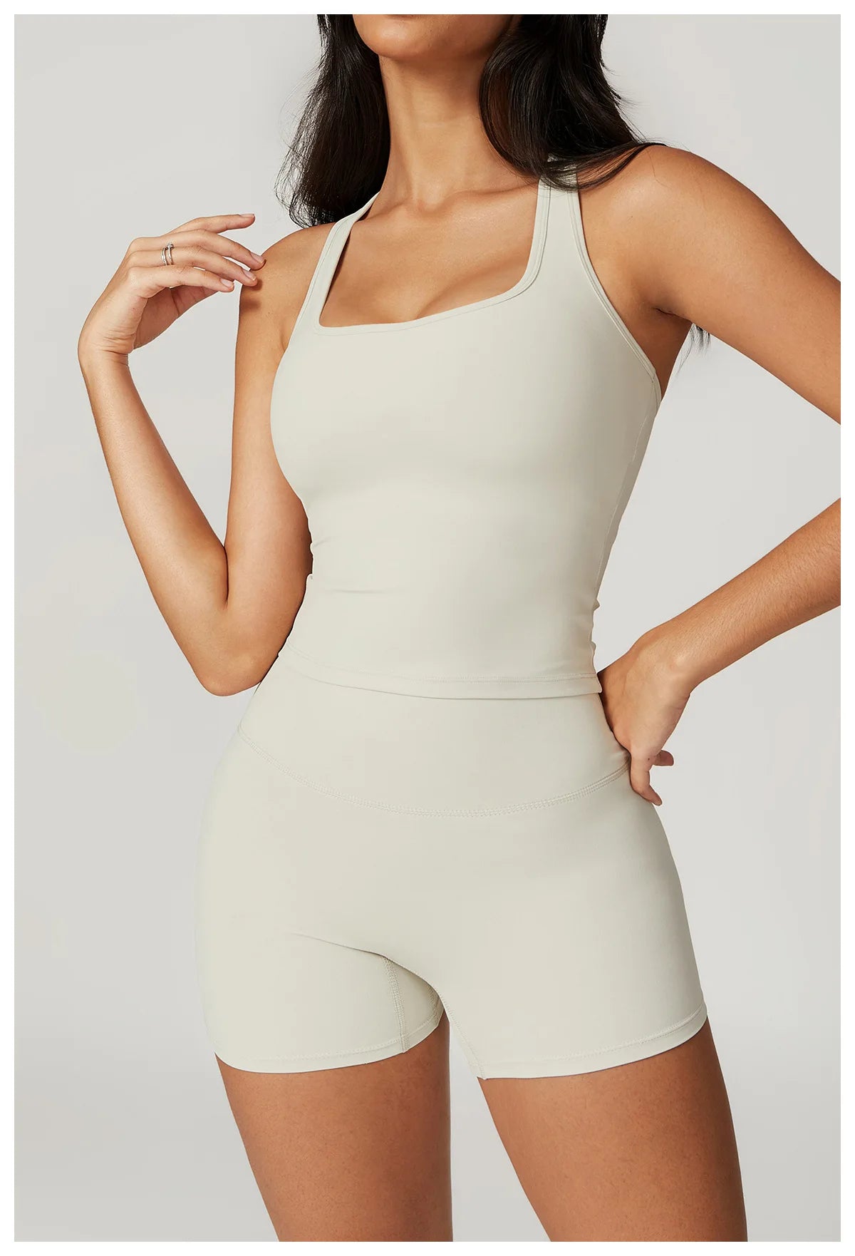 Neutral State Sculpt Light Beige Halter Vest