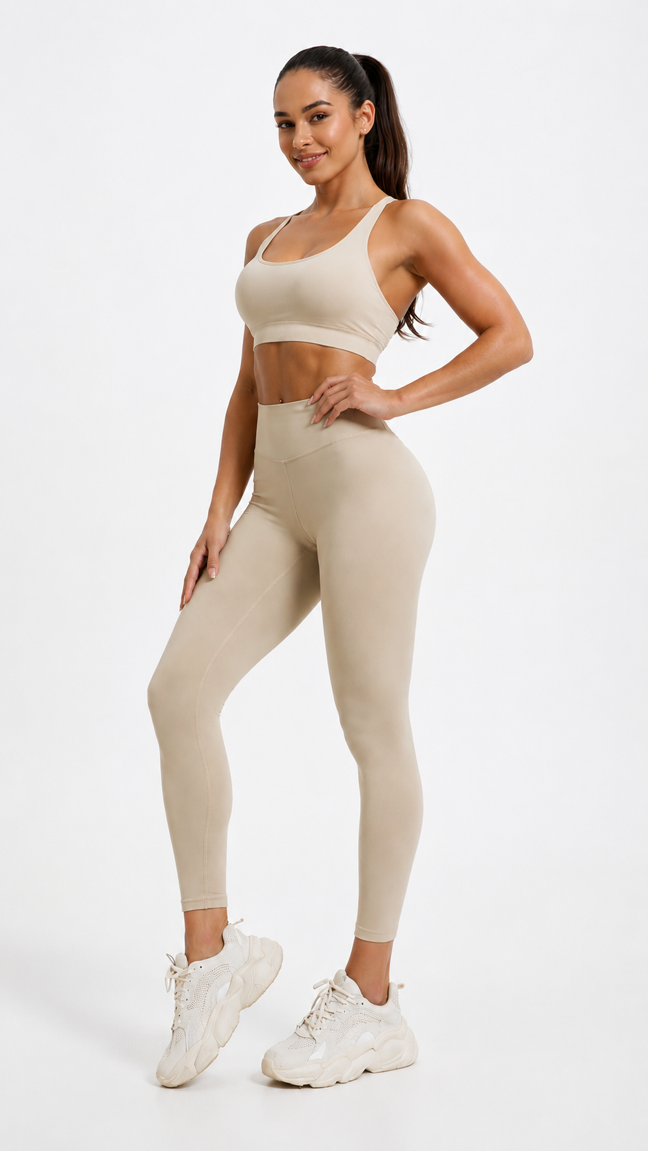 Neutral State Sculpt Beige Gym Leggings