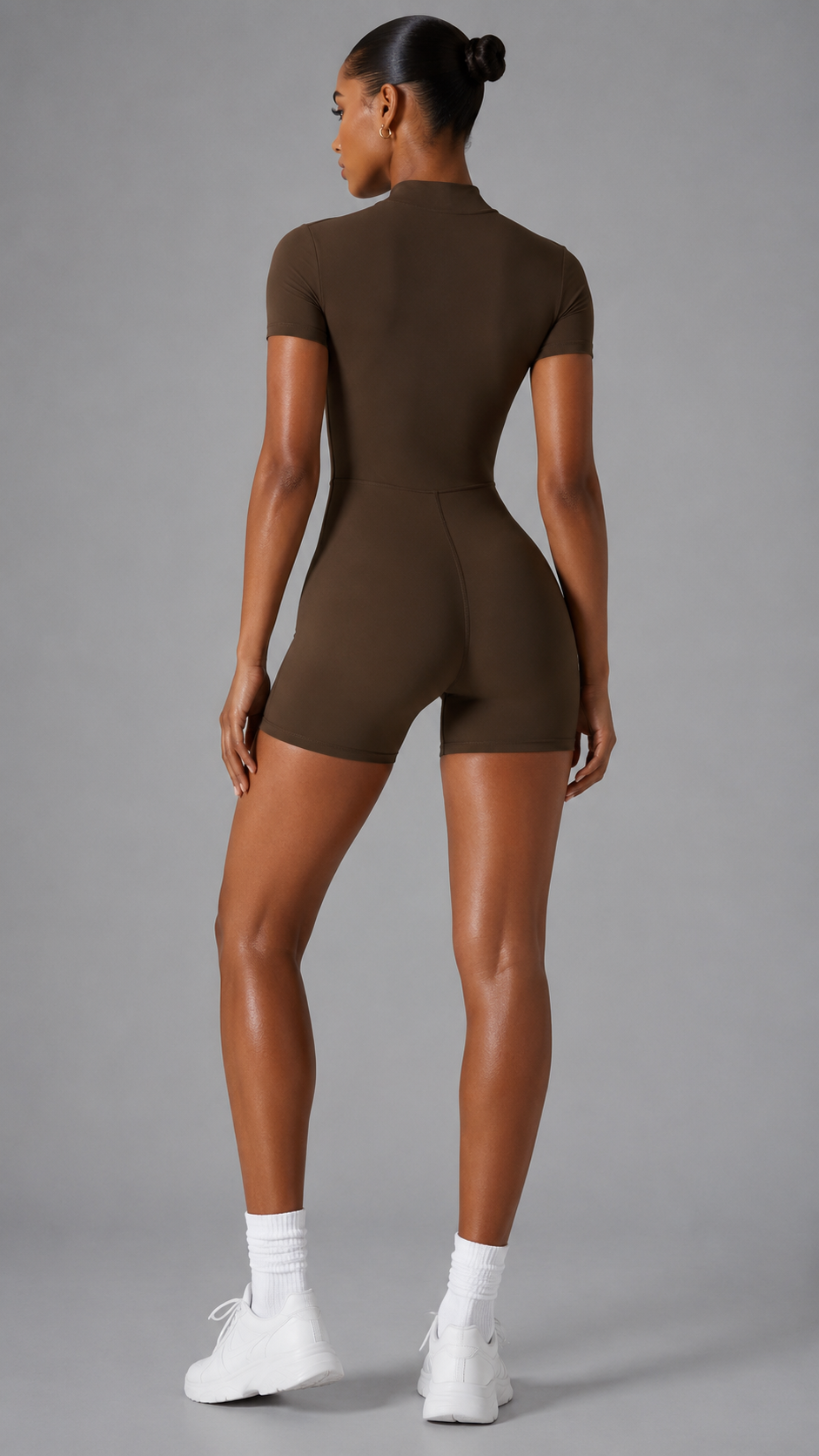 Neutral State Sculpt Zip Brown Jumpsuit