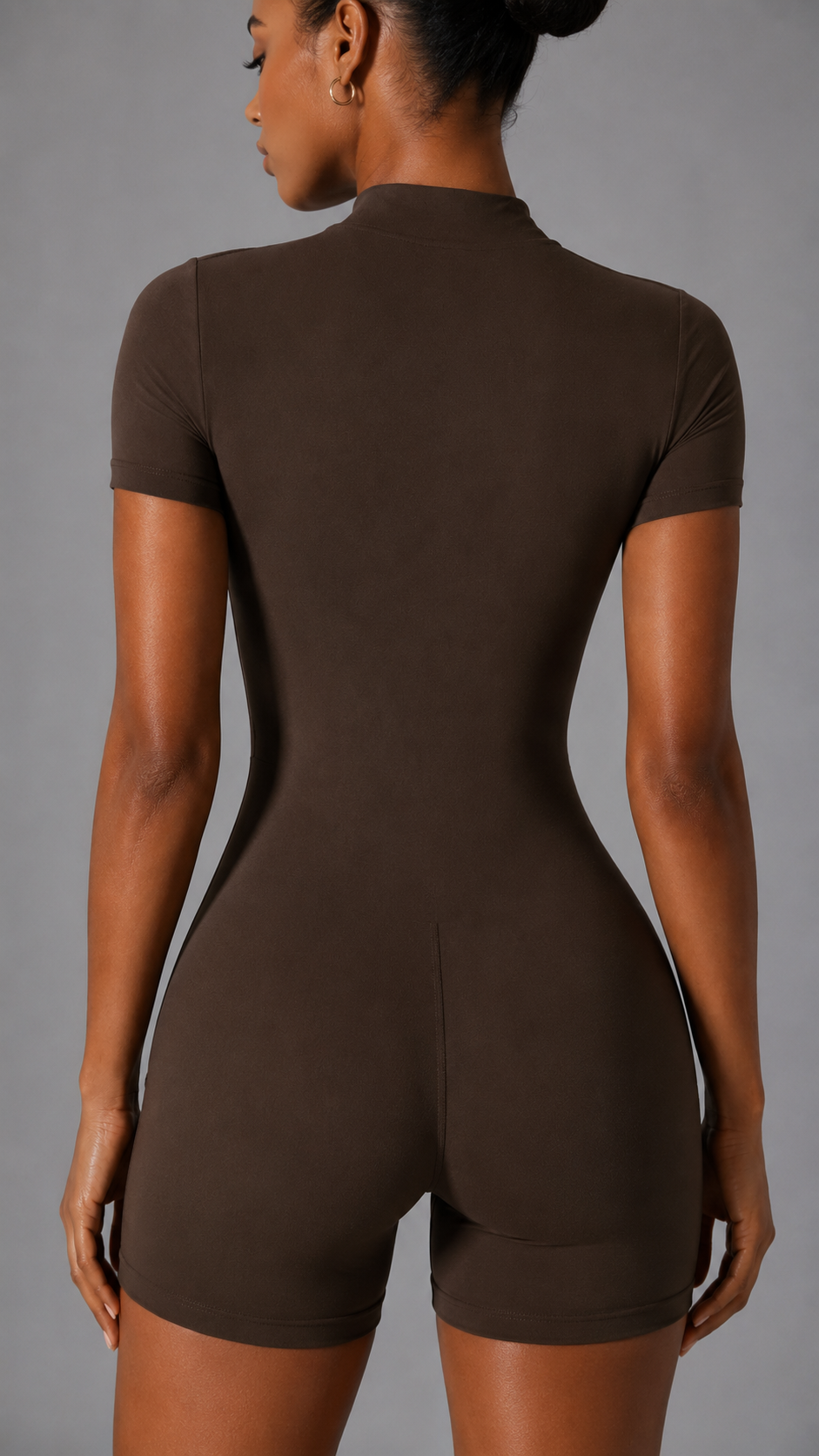 Neutral State Sculpt Zip Brown Jumpsuit
