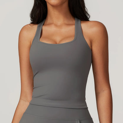 Neutral State Sculpt Grey Halter Vest