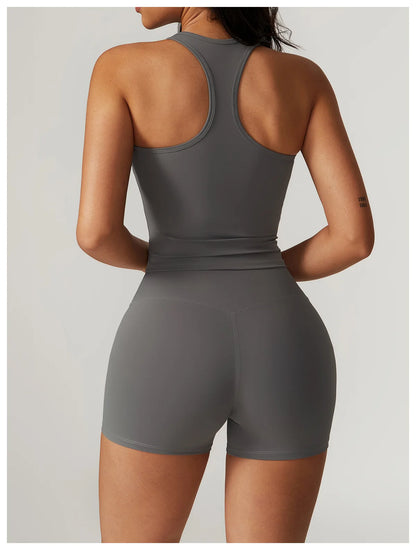 Neutral State Sculpt Grey Halter Vest